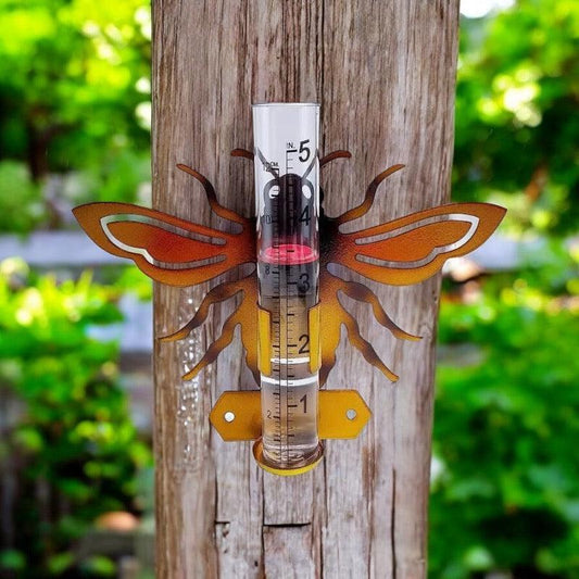 Rain Gauge Bee Rustic Garden - The Renmy Store Homewares & Gifts