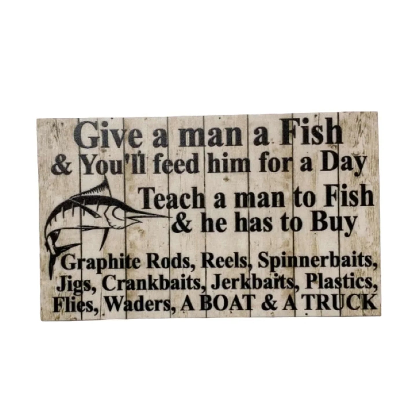 Fishing Life Quote Rustic Marlin Sign - The Renmy Store Homewares & Gifts
