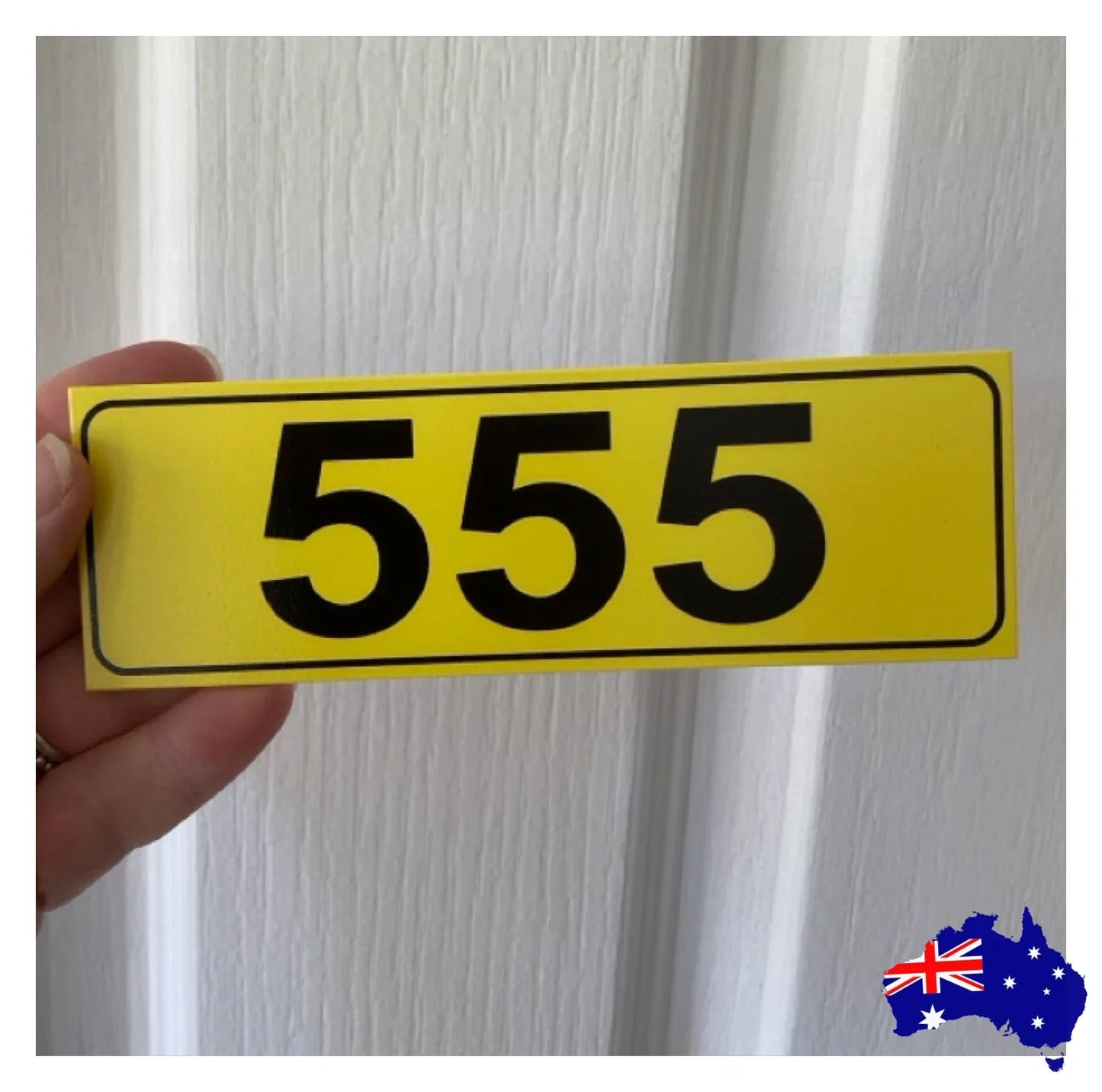 Number House Plate Custom Personalised Yellow Sign - The Renmy Store Homewares & Gifts
