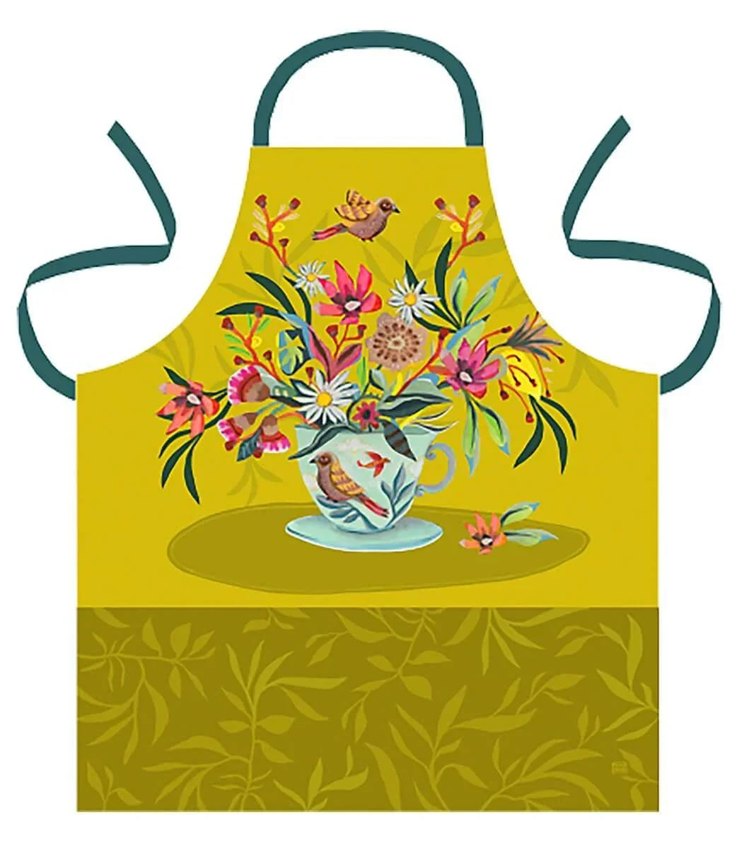 Apron Floral Cup Tea Funky Kitchen Cotton - The Renmy Store Homewares & Gifts