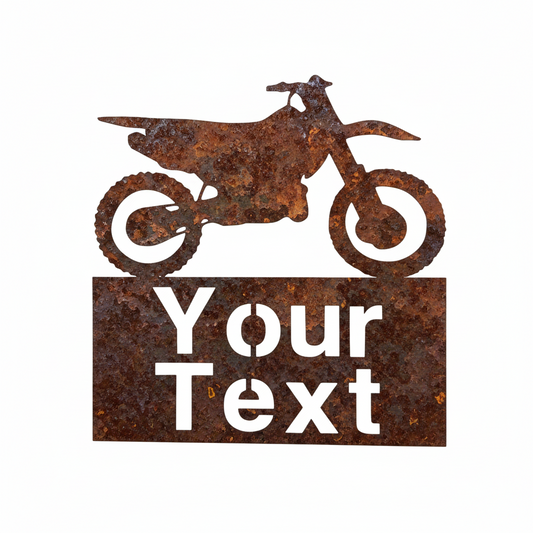 Custom Motorbike Property & Shed Sign | Rusty Metal Aussie Made
