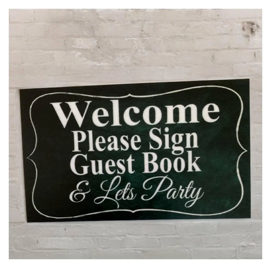 Sign The Guest Book Party Wedding Event Sign - The Renmy Store Homewares & Gifts