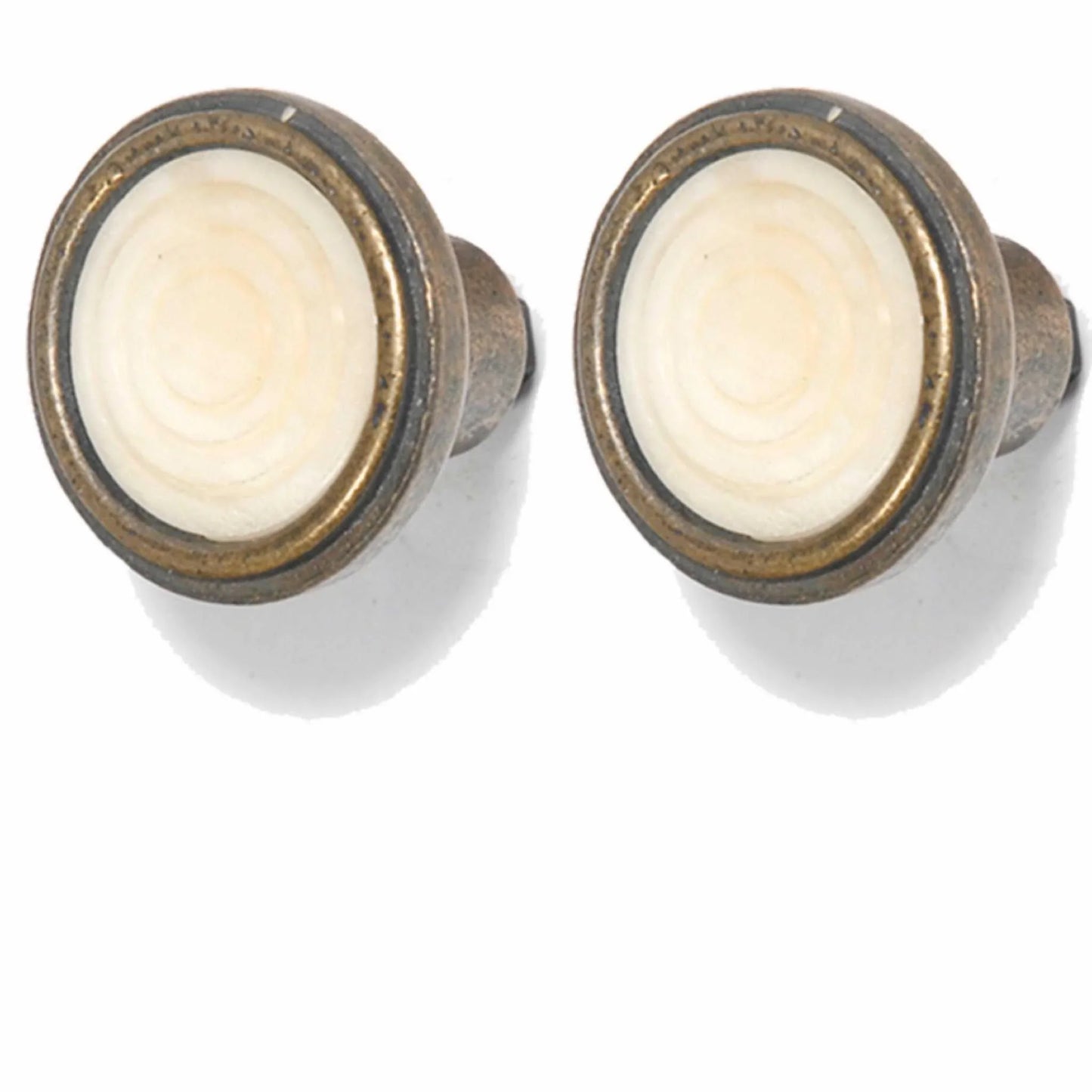 Knob Draw Pull Set x2 Brass Bone Vintage - The Renmy Store Homewares & Gifts