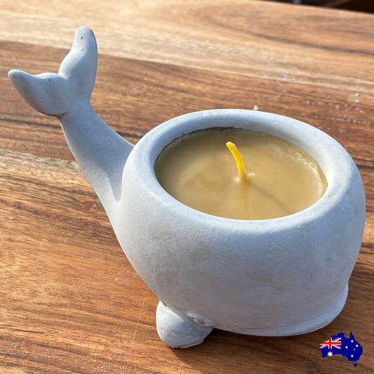 Pure Beeswax Whale Ocean Candle Aussie Handmade