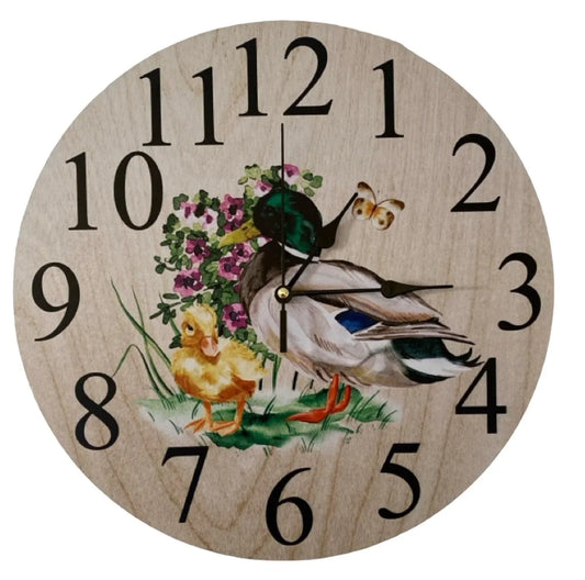 Clock Wall Duck Duckling Country Farm 30cm 60cm Aussie Made - The Renmy Store Homewares & Gifts