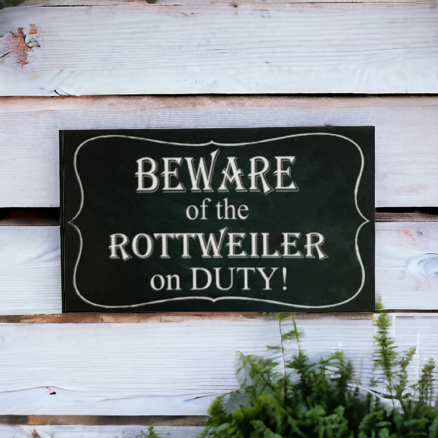 Beware Dog On Duty Personalised Custom Sign - The Renmy Store Homewares & Gifts 