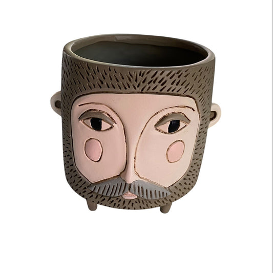 Man Jack Hairy Plant Pot | Resin Hand Painted Planter 8.5cm Australia