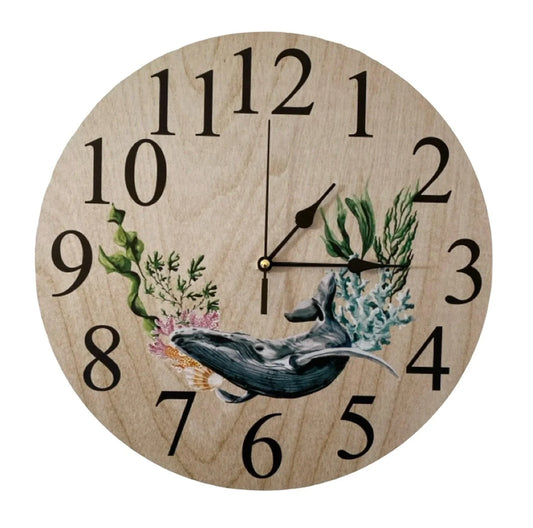Clock Wall Whale Beach Shell Coastal Aussie Made - The Renmy Store Homewares & Gifts