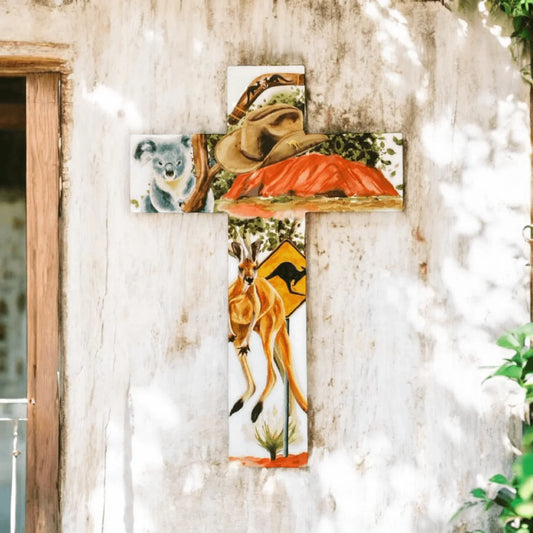 Cross Koala Kangaroo Australia Home Garden Wall Decoration - The Renmy Store Homewares & Gifts