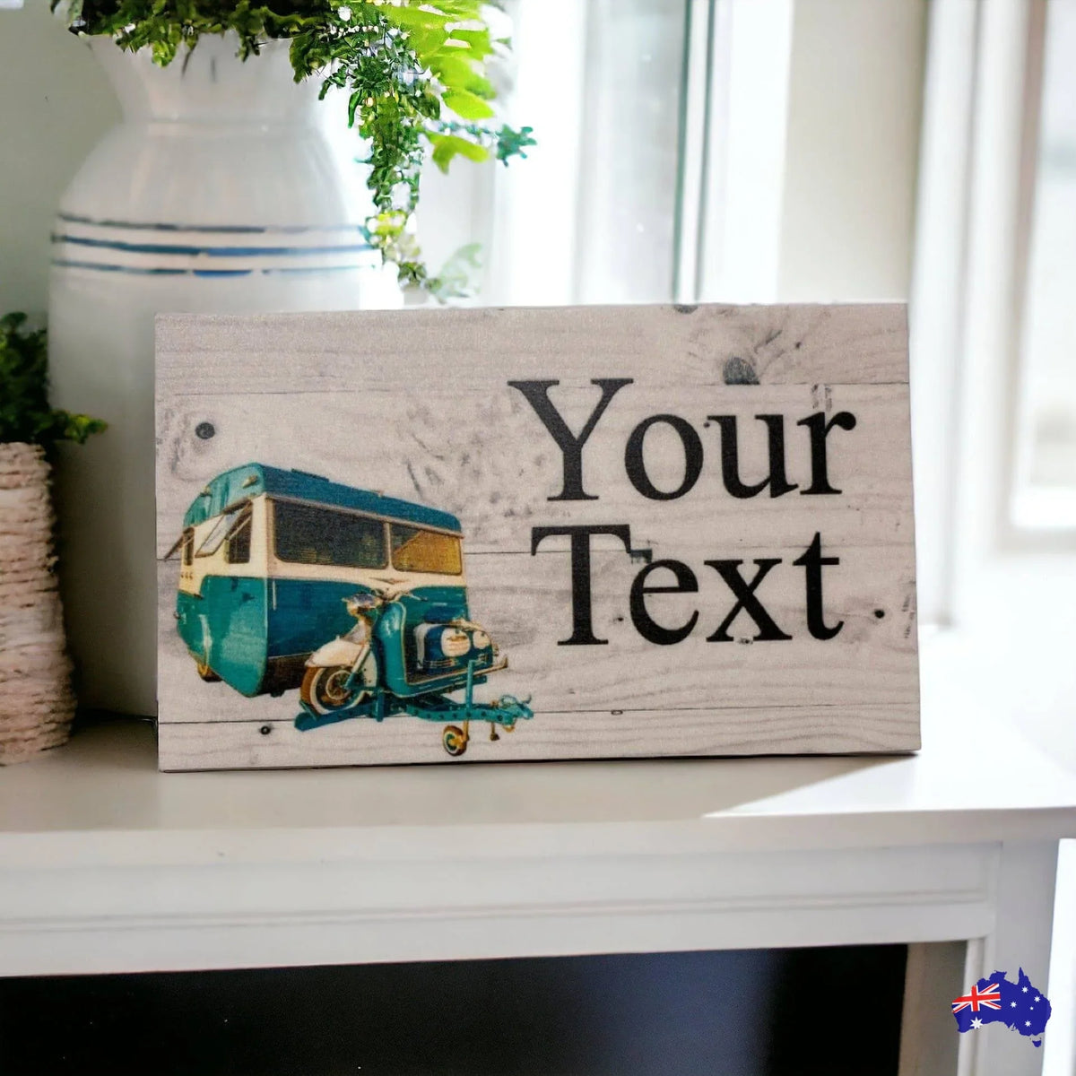 Caravan Vintage Custom Persoanlised Sign - The Renmy Store Homewares & Gifts