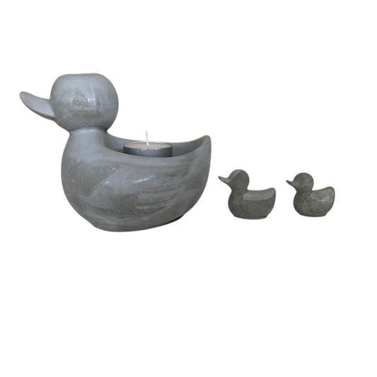 Duck Ducklings Tealight Candle Holder Aussie Handmade Concrete