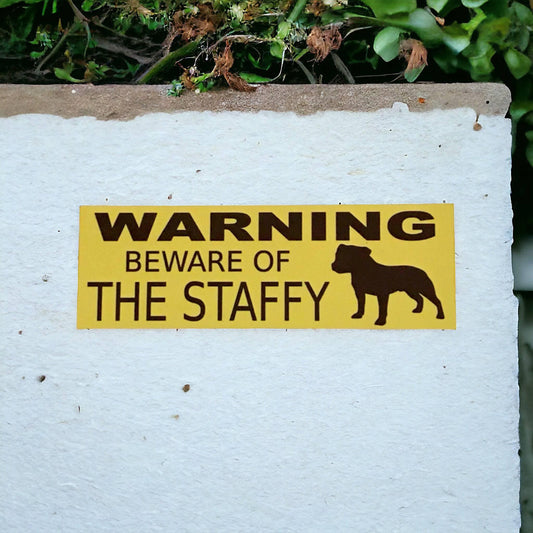 Warning Beware Of The Staffy Dog Sign - The Renmy Store Homewares & Gifts