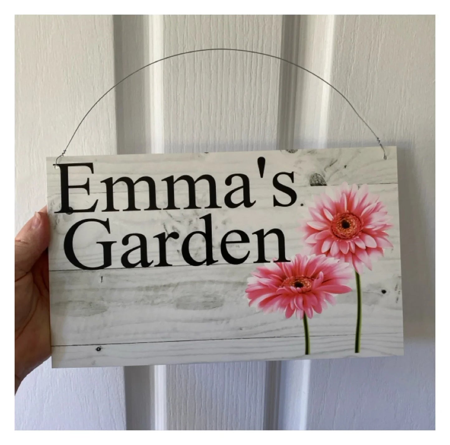 Gerbera Flower Pink Custom Personalised Sign - The Renmy Store Homewares & Gifts