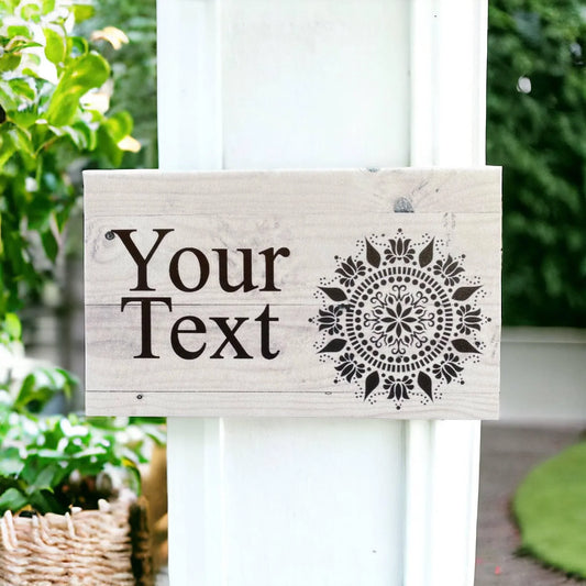 Mandala Grey Personalised Custom Sign - The Renmy Store Homewares & Gifts