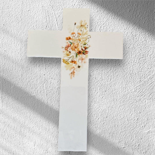 Cross Floral Spring Flowers Home Garden Wall Decoration - The Renmy Store Homewares & Gifts