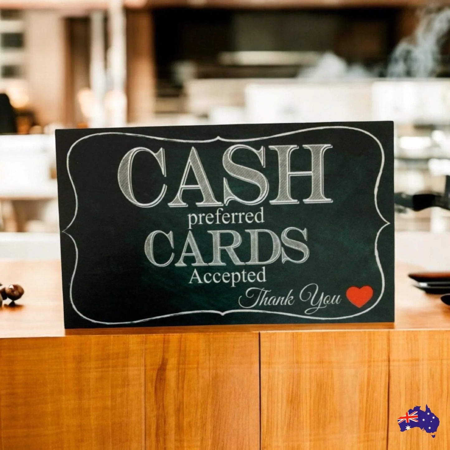 Cash Preferred Cards Accepted Business Retail Sign - The Renmy Store Homewares & Gifts