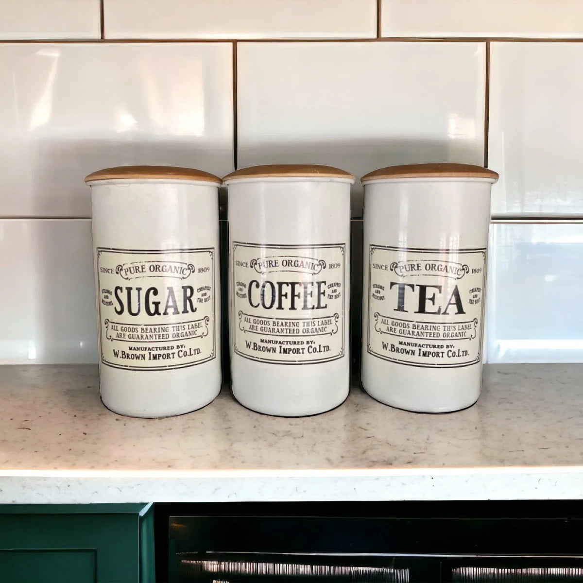 Cannister Jar Set for Coffee Tea & Sugar Vintage - The Renmy Store Homewares & Gifts