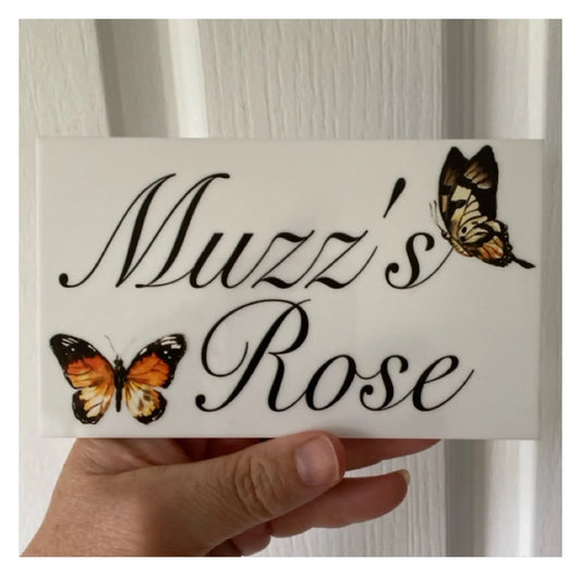 Custom Personalised Garden Butterfly Sign Aussie Made