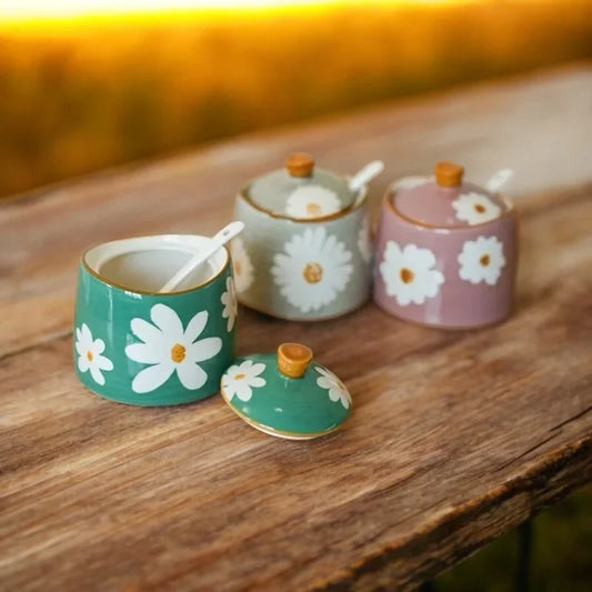 Jar Container Daisy Pepper Salt Seasoning Jar - The Renmy Store Homewares & Gifts