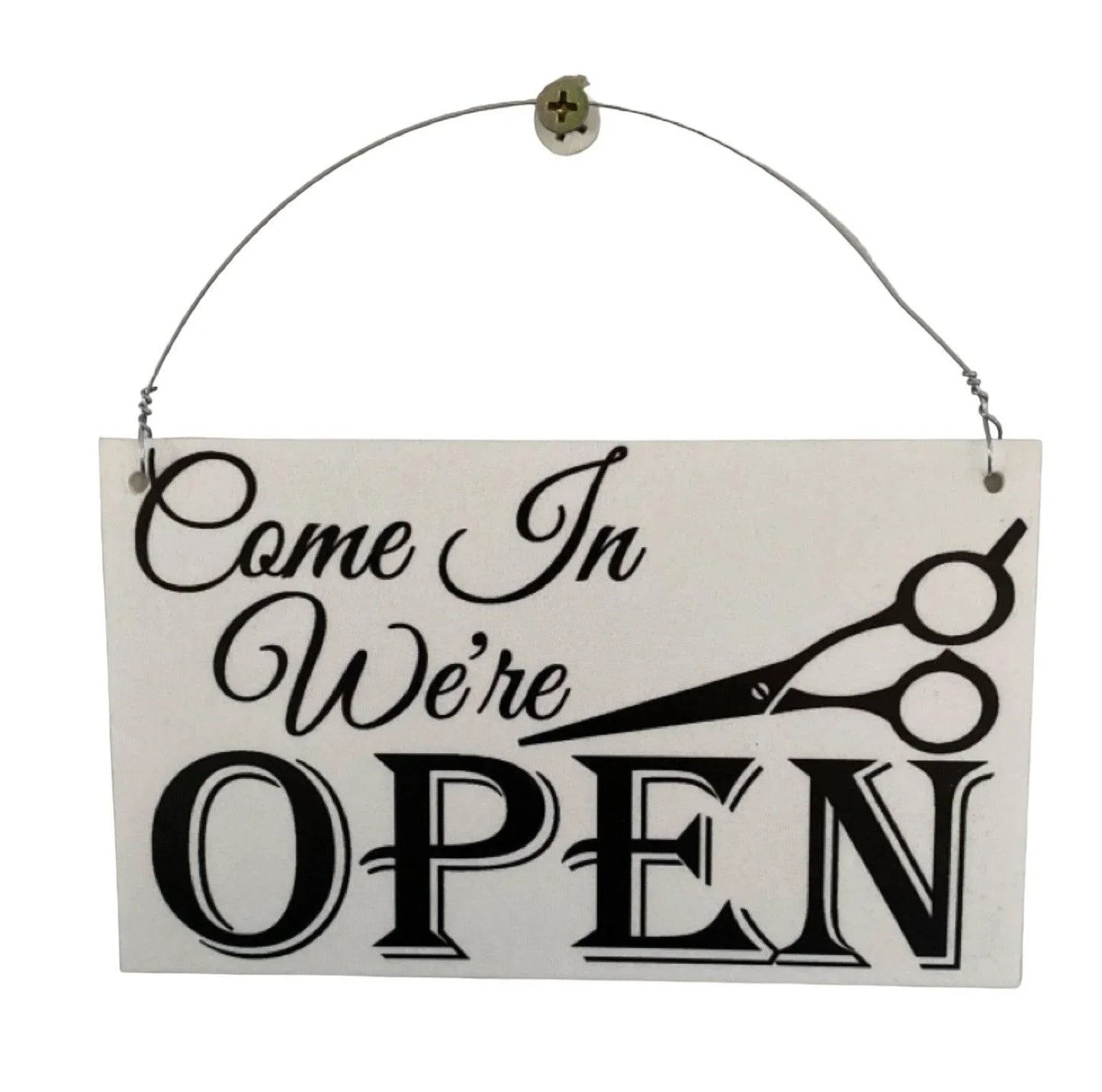 Open Closed Hairdresser Barber Shop Hanging Sign - The Renmy Store Homewares & Gifts