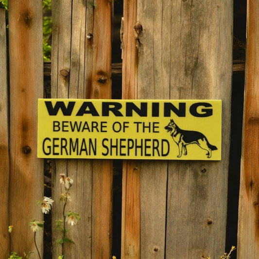 Warning Beware Of The German Shepherd Dog Sign - The Renmy Store Homewares & Gifts