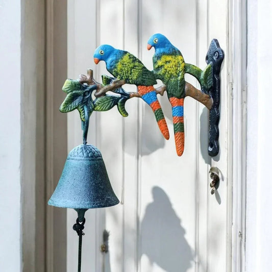 Doorbell Door Bell Cast Iron Colourful Bird Parrot - The Renmy Store Homewares & Gifts
