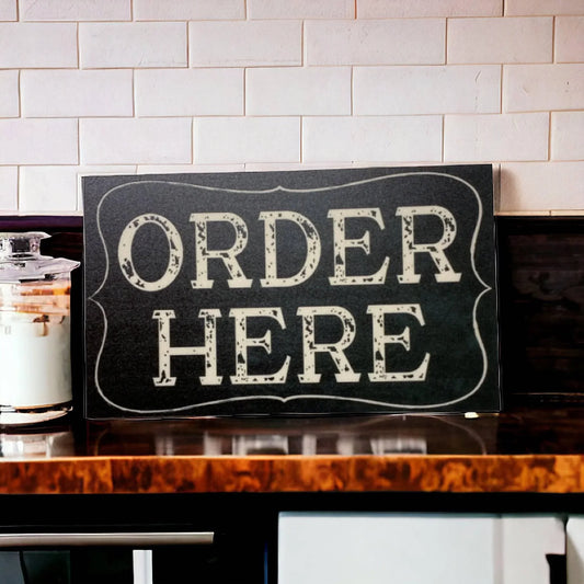 Order Here Café Business Restaurant Vintage Retro Sign - The Renmy Store Homewares & Gifts
