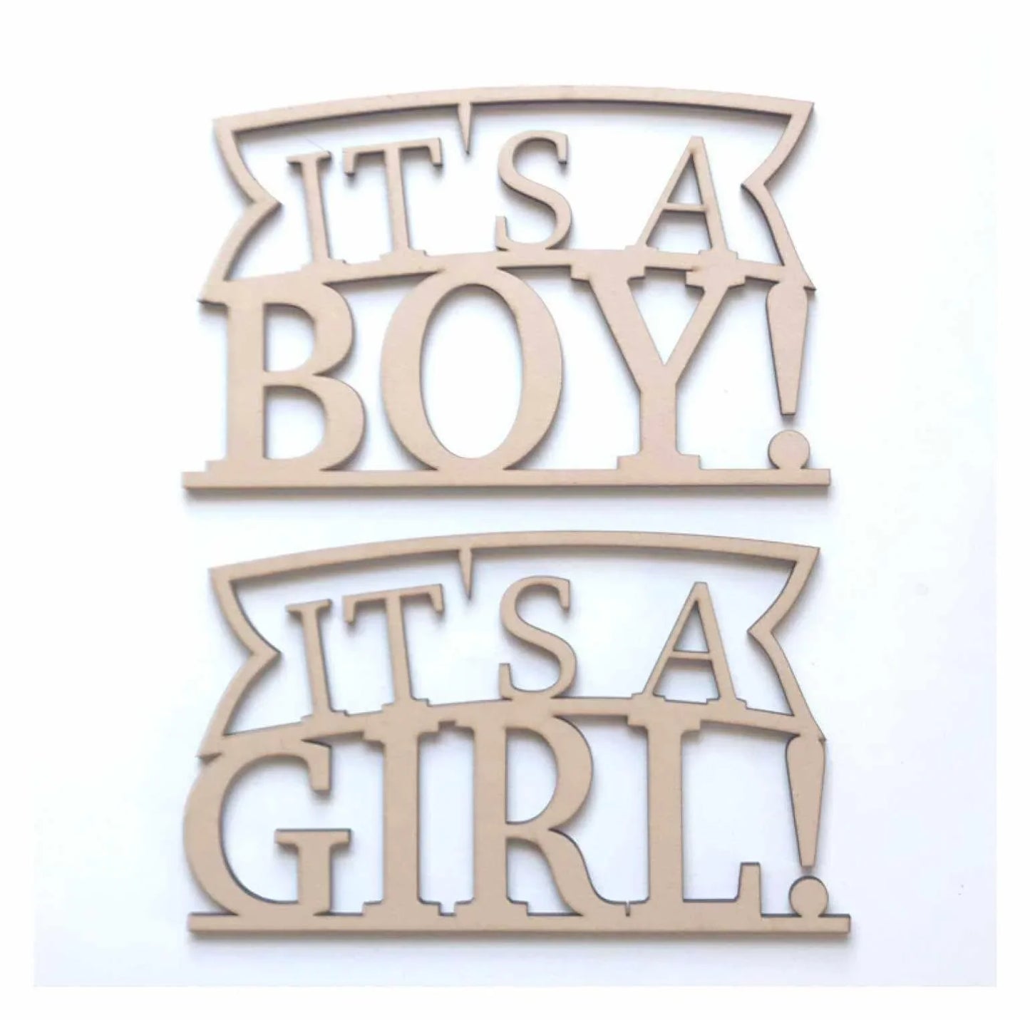 Boy Girl Cake Baby Shower MDF Shape DIY Raw Cut Out Art Laser Craft - The Renmy Store Homewares & Gifts