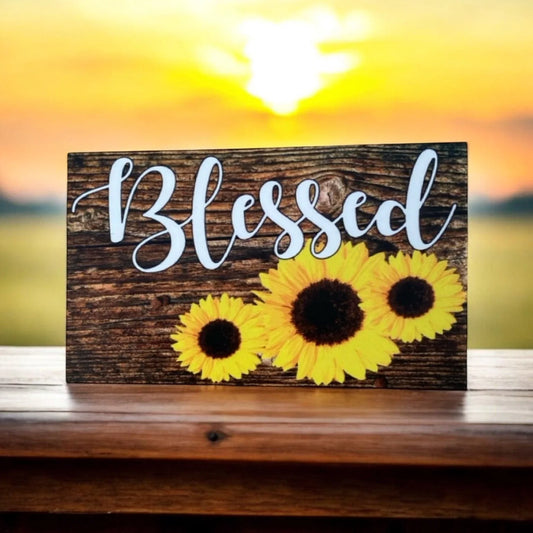 Blessed Sunflower Country Rustic Sign - The Renmy Store Homewares & Gifts