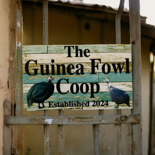 Guinea Fowl Coop House Blue Sign - The Renmy Store Homewares & Gifts