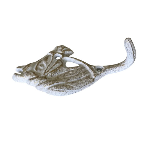 Horse Hook Rustic White Wash Gold Cast Iron - The Renmy Store Homewares & Gifts