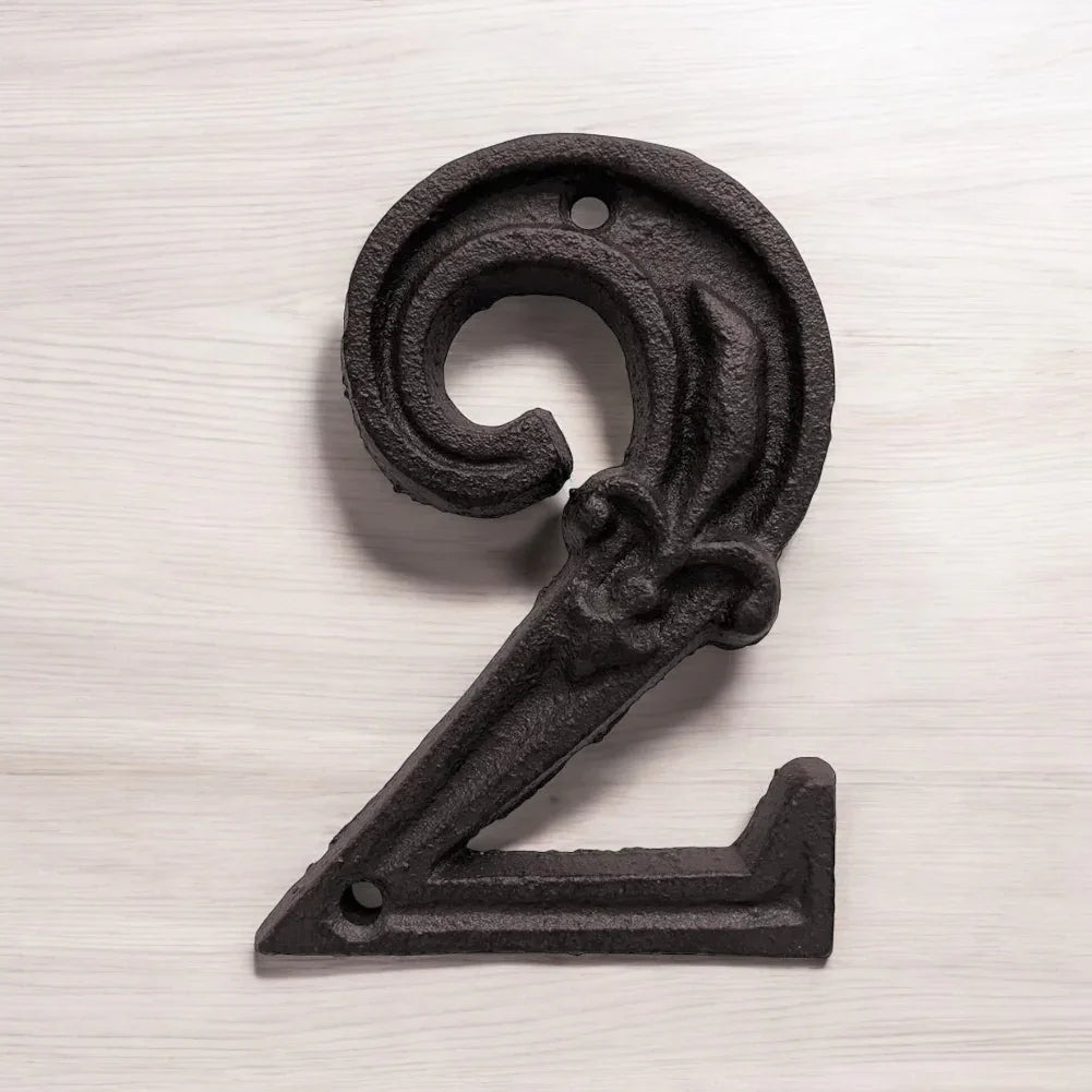 House Door Numbers French Provincial Fleur 1-10 Cast Iron - The Renmy Store Homewares & Gifts