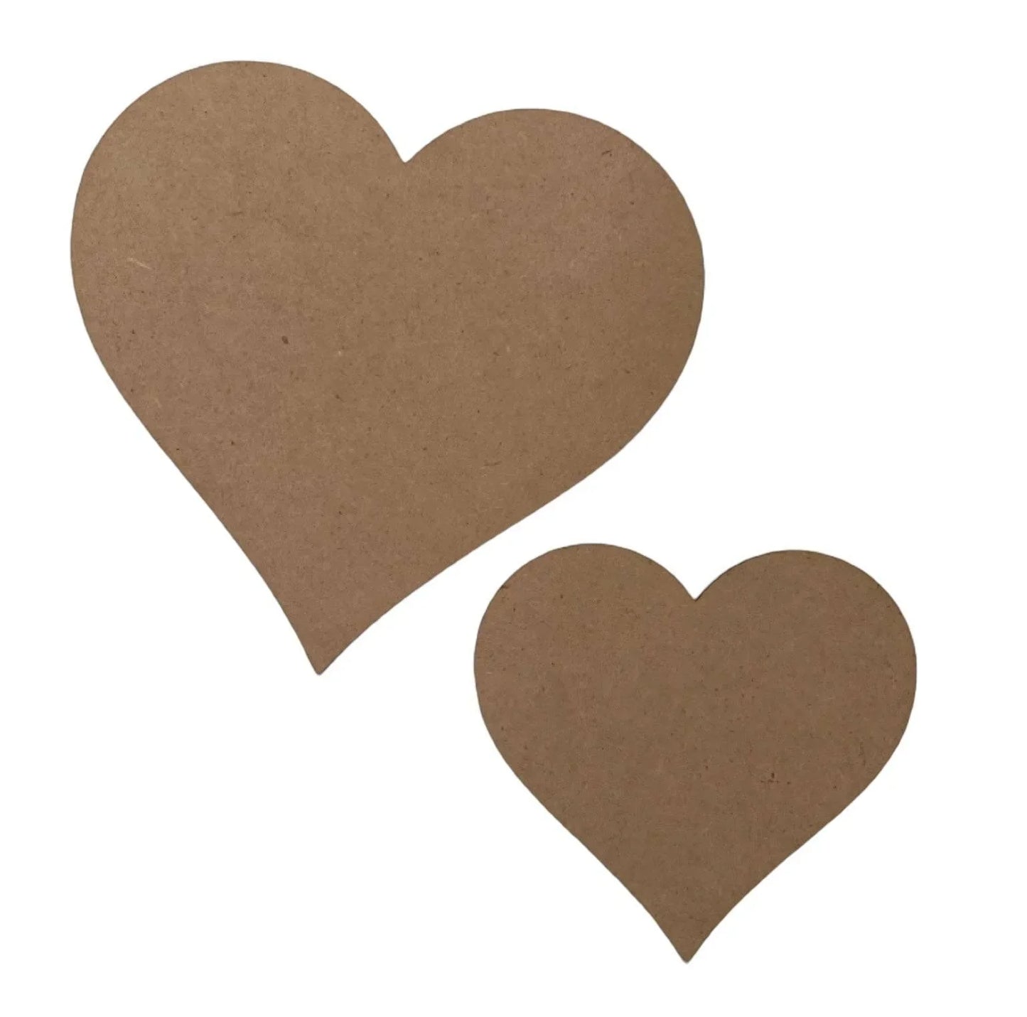 Heart Raw Hearts x 2 Wooden MDF Acrylic Metal Steel Laser Cut Shape - The Renmy Store Homewares & Gifts
