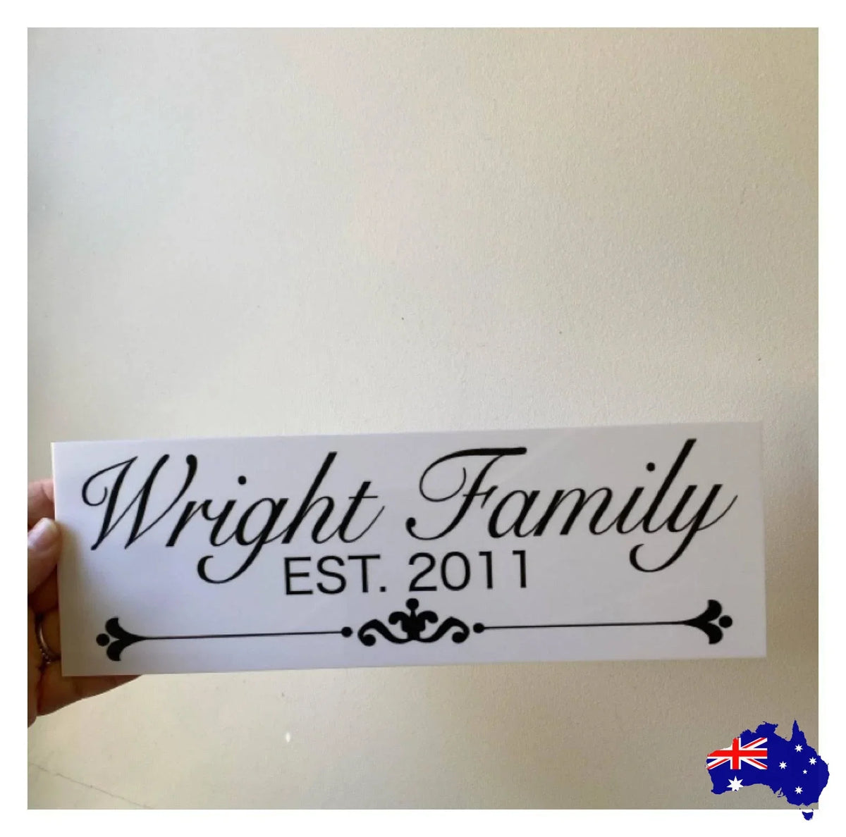 Family Name Custom Personalised White Sign - The Renmy Store Homewares & Gifts