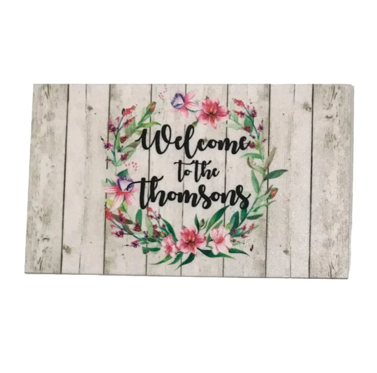 Welcome Custom Personalised Family Floral Sign - The Renmy Store Homewares & Gifts