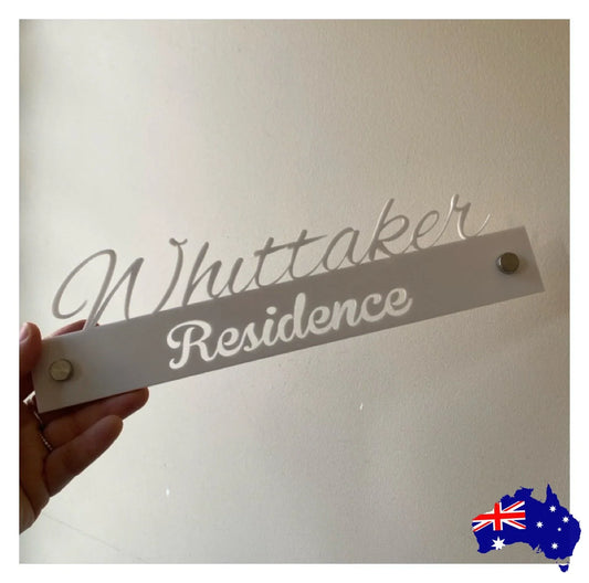 Personalised Residence Family Surname White House Custom Script Sign - The Renmy Store Homewares & Gifts