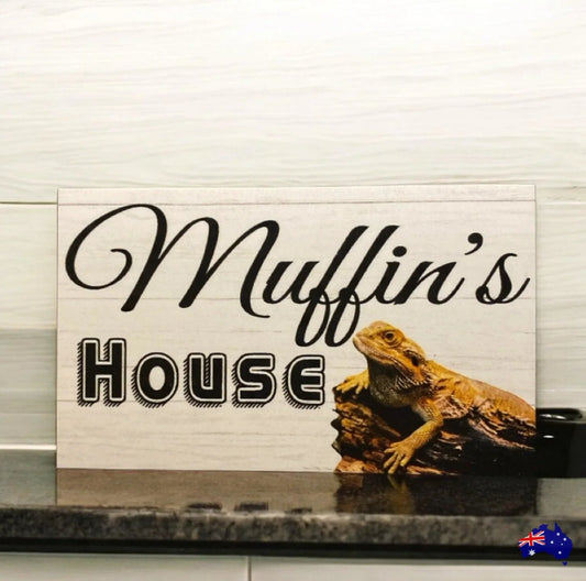 Bearded Dragon Lizard House Custom Personalised Sign - The Renmy Store Homewares & Gifts