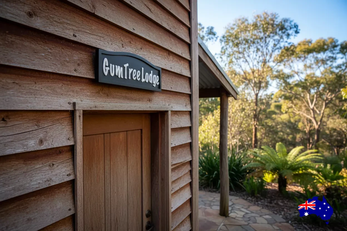 Custom Timber Property Name Sign | Personalised Lodge Cabin & Retreat Sign | Aussie Made
