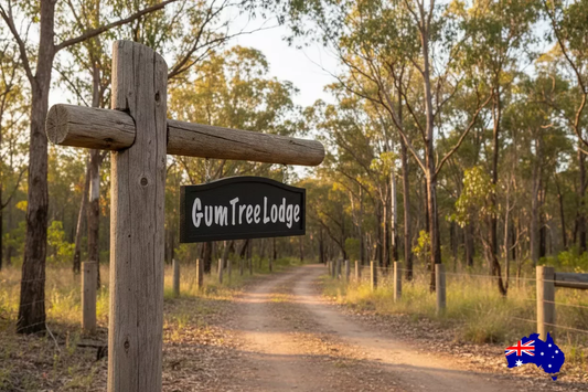 Custom Timber Sign - Personalised Gum Tree Lodge - Australian Made
