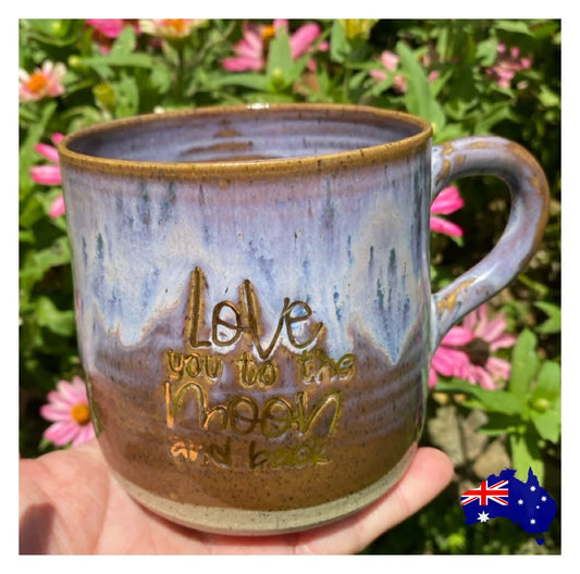 Mug Cup Love Moon Back Pottery Ceramic Aussie Made Limited Edition - The Renmy Store Homewares & Gifts