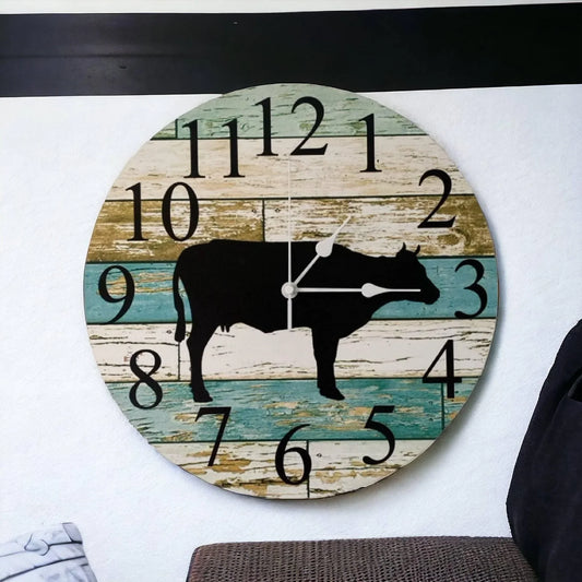 Clock Wall Cow Farmhouse Aussie Made - The Renmy Store Homewares & Gifts