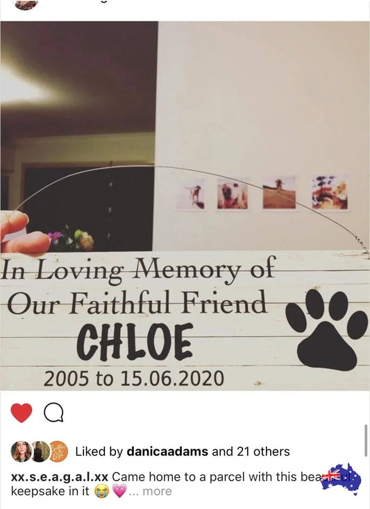 Custom Pet RIP Memorial Dog Cat Sign White Wash - The Renmy Store Homewares & Gifts