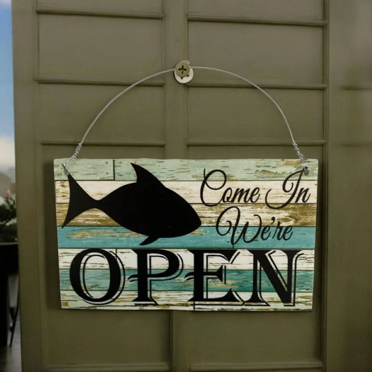 Open Closed Fish Chip Tackle Shop Hanging Sign - The Renmy Store Homewares & Gifts