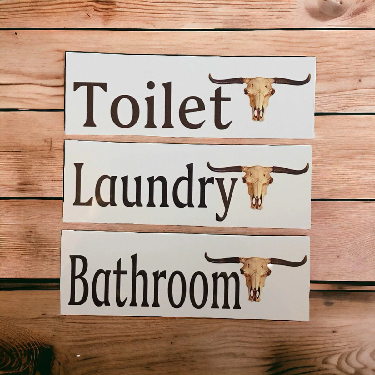 Longhorn Cow Skull Toilet Laundry Bathroom Door Sign - The Renmy Store Homewares & Gifts