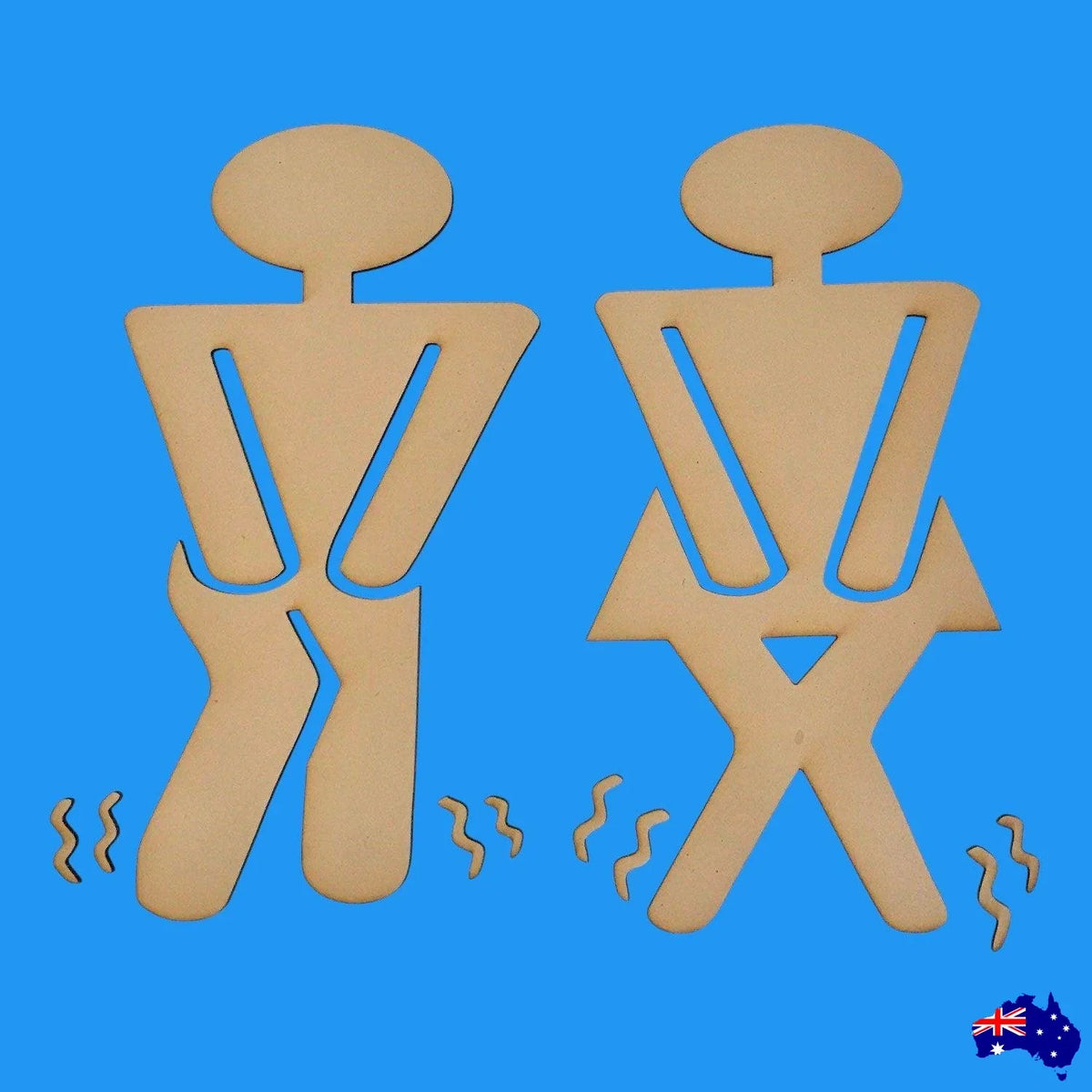 Toilet Male Female DIY Raw MDF Timber - The Renmy Store Homewares & Gifts