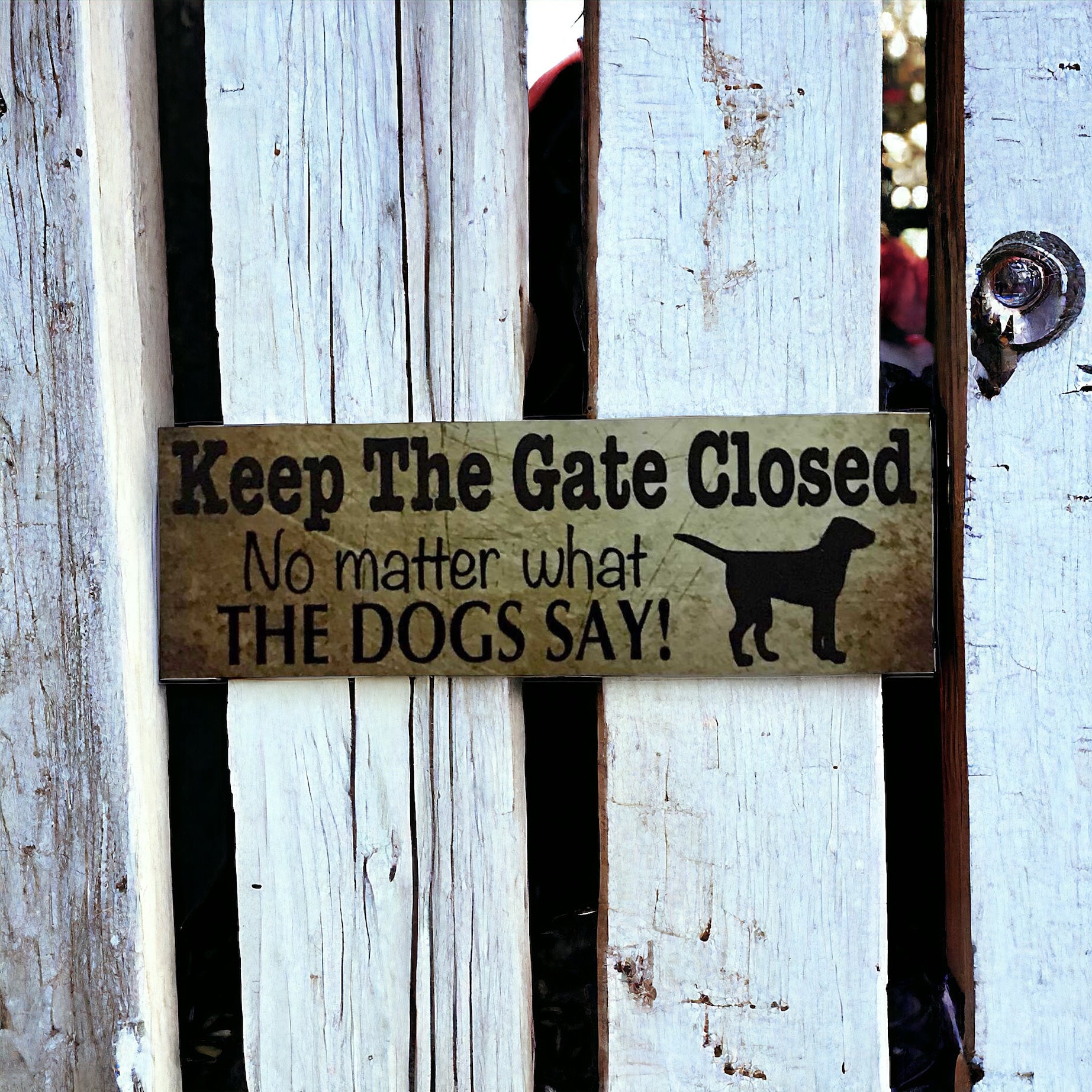 Keep The Gate Closed Vintage Dog or Dogs Sign - The Renmy Store Homewares & Gifts 