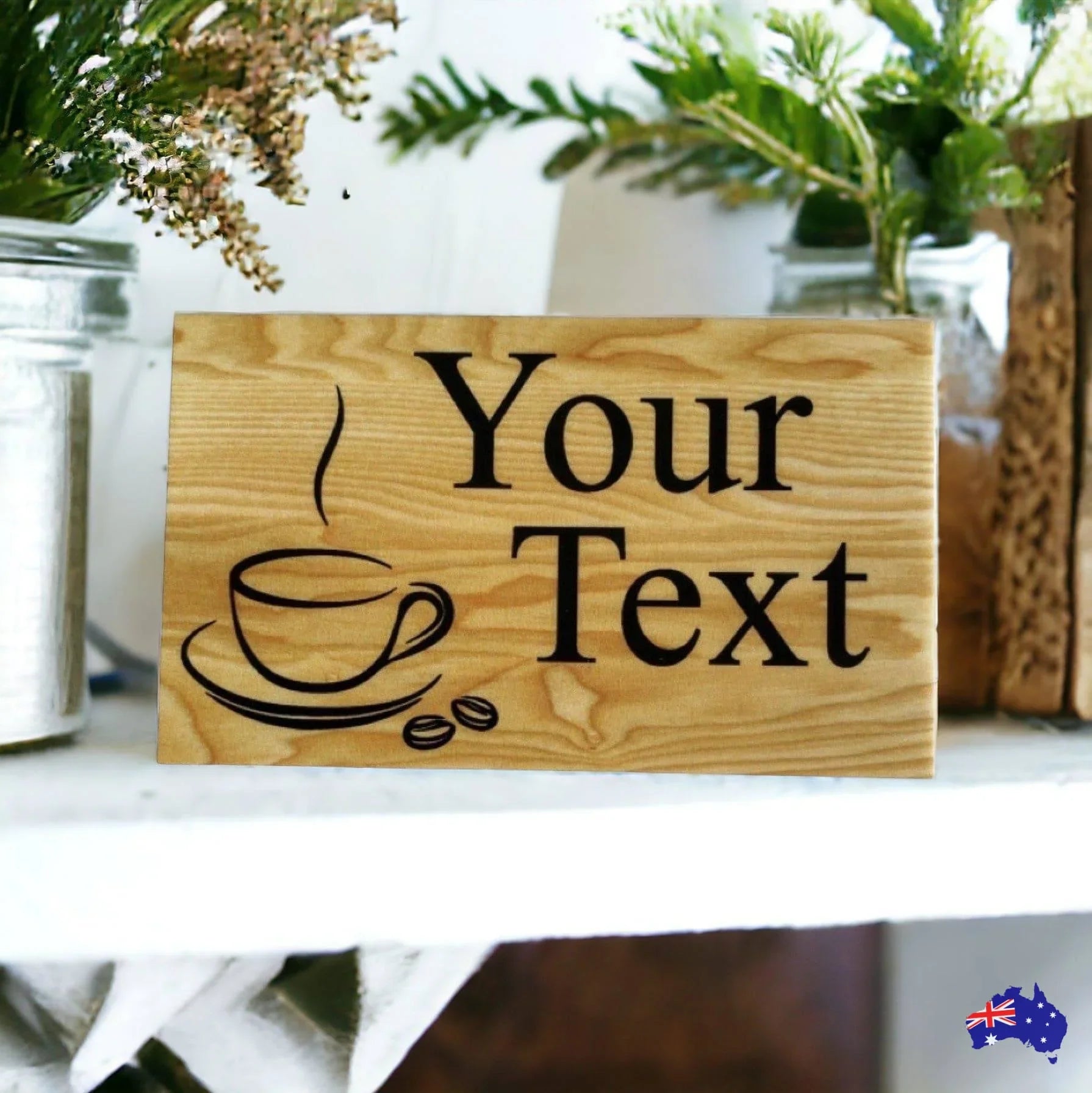 Coffee Cafe Rustic Custom Sign | Personalised Acrylic Signage Australia ...