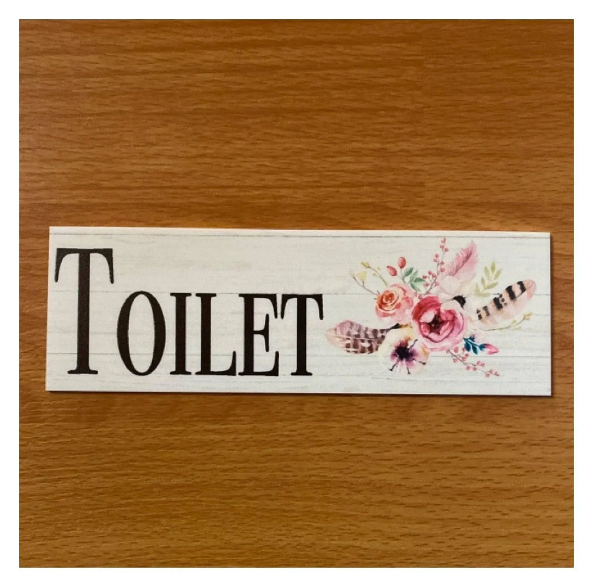 Flowers Feathers Toilet Laundry Bathroom Door Sign - The Renmy Store Homewares & Gifts