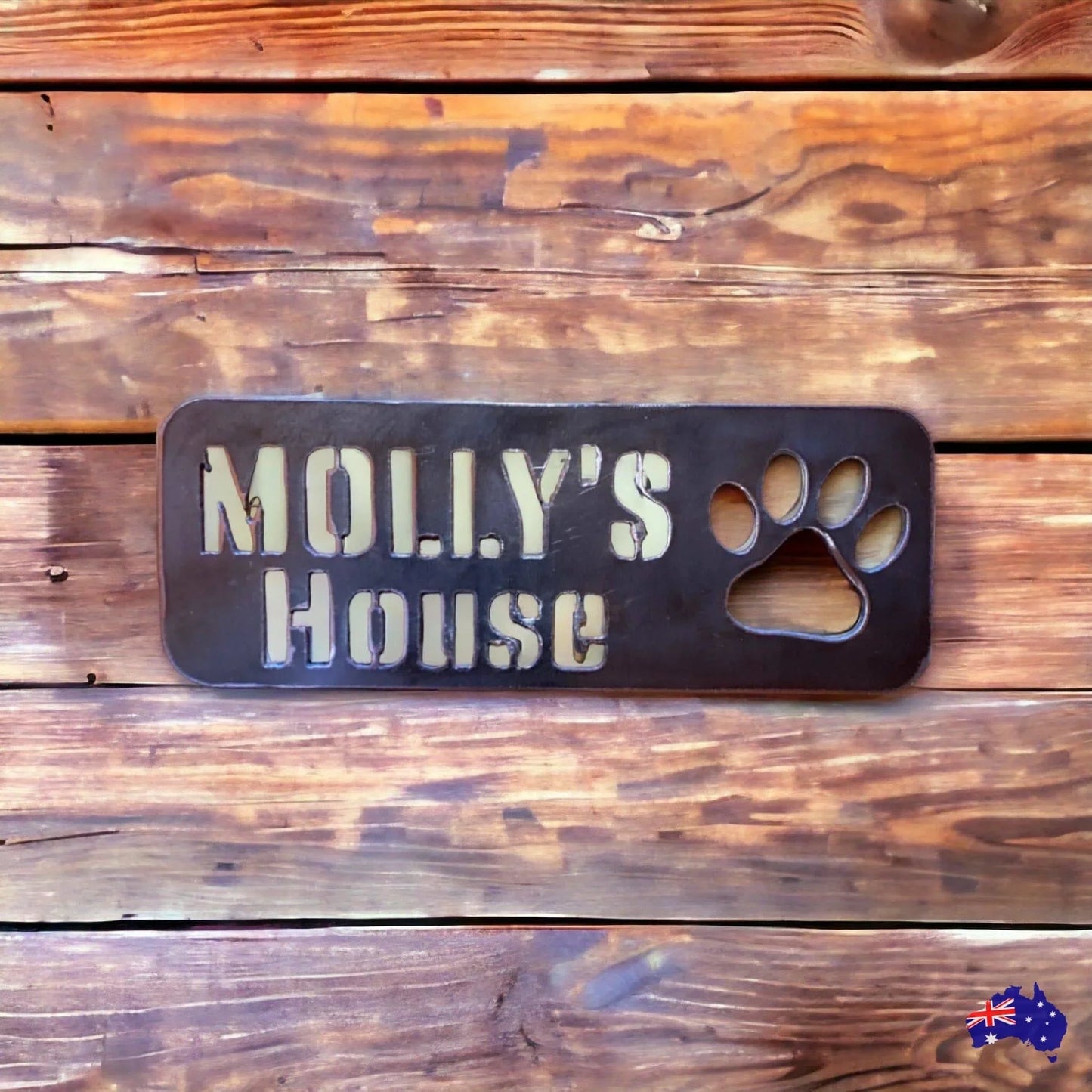 Kennel House Dog Custom Personalised Cor10 Steel Rusty Metal Sign