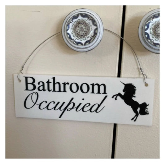 Vacant & Occupied Unicorn Toilet Bathroom Door Sign - The Renmy Store Homewares & Gifts